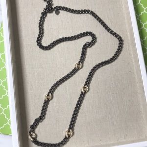 Stella & Dot Hematite link chain necklace